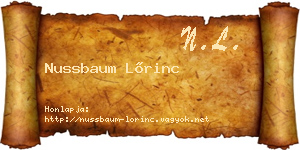 Nussbaum Lőrinc névjegykártya