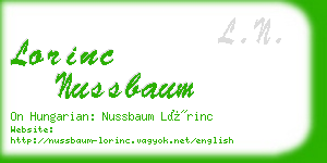 lorinc nussbaum business card